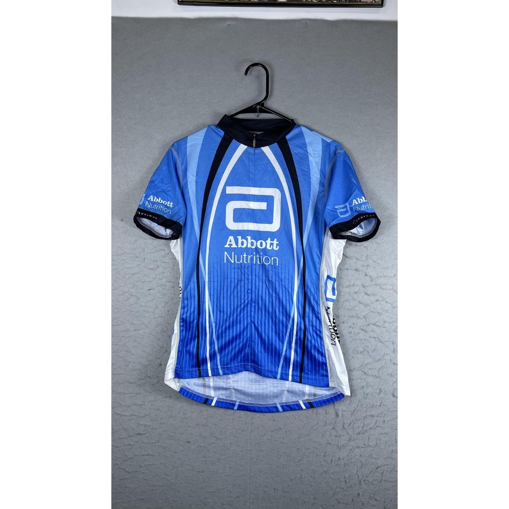 Primal Abbott Nutrition Cycling Jersey Womens XL Blue 1/4 Zip Short Sleeve Shirt
